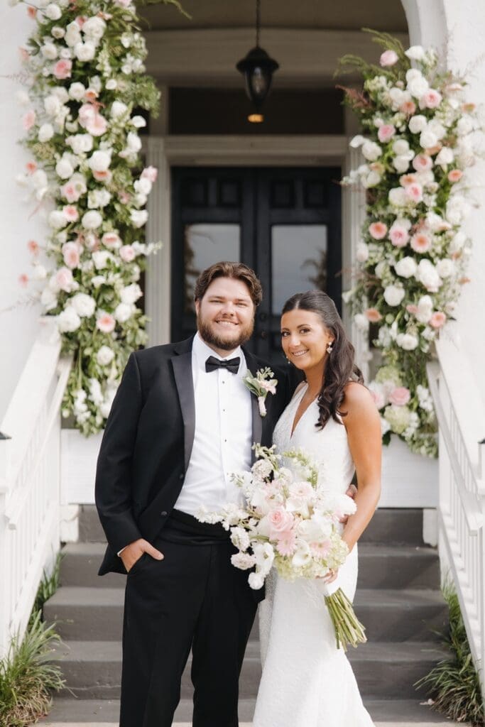 Bride and groom portraits at the histroic drish house