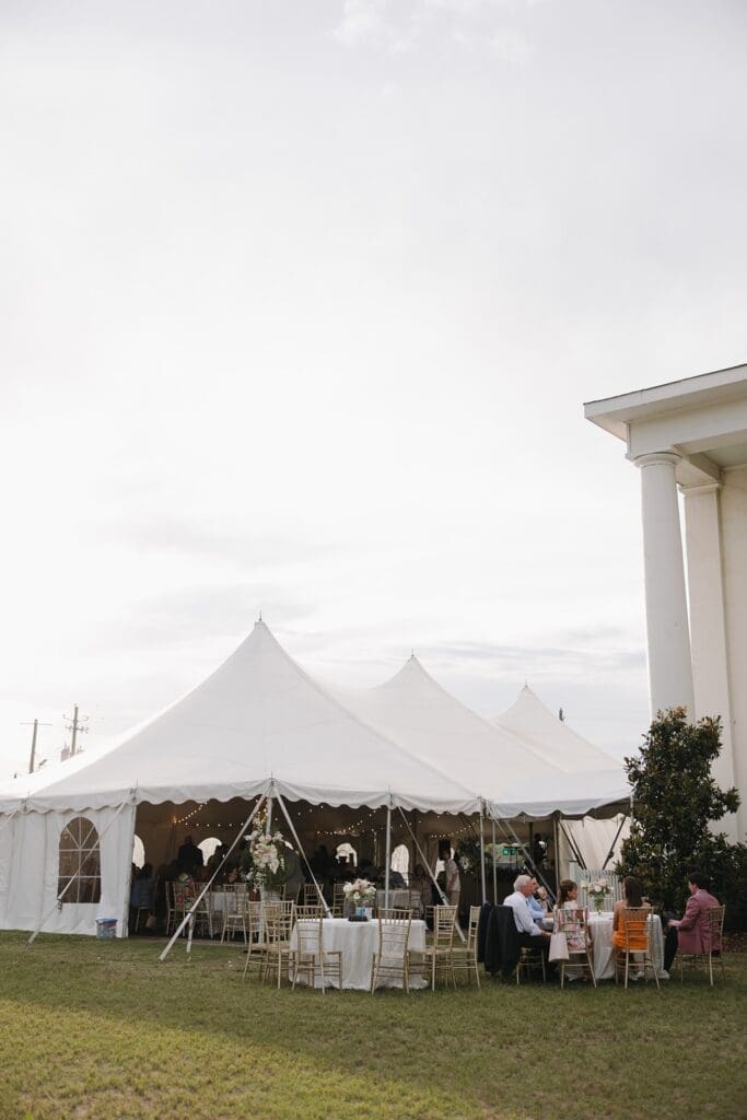 Tent reception at historic drish house