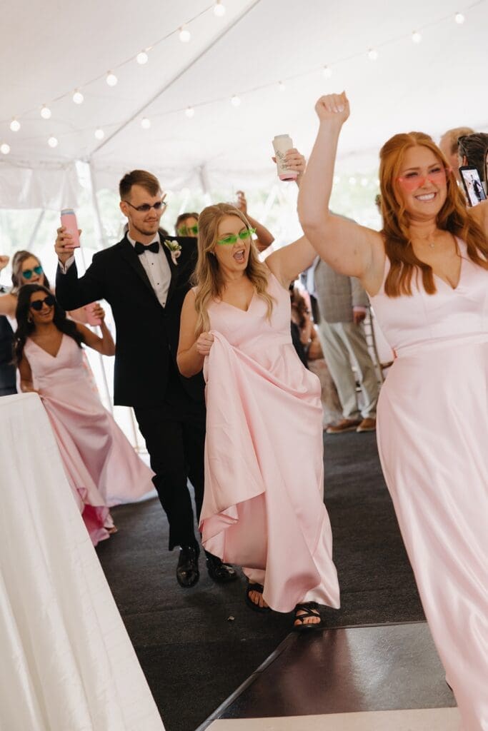 Bridal Party Entering the Tent Reception at The Drish House
